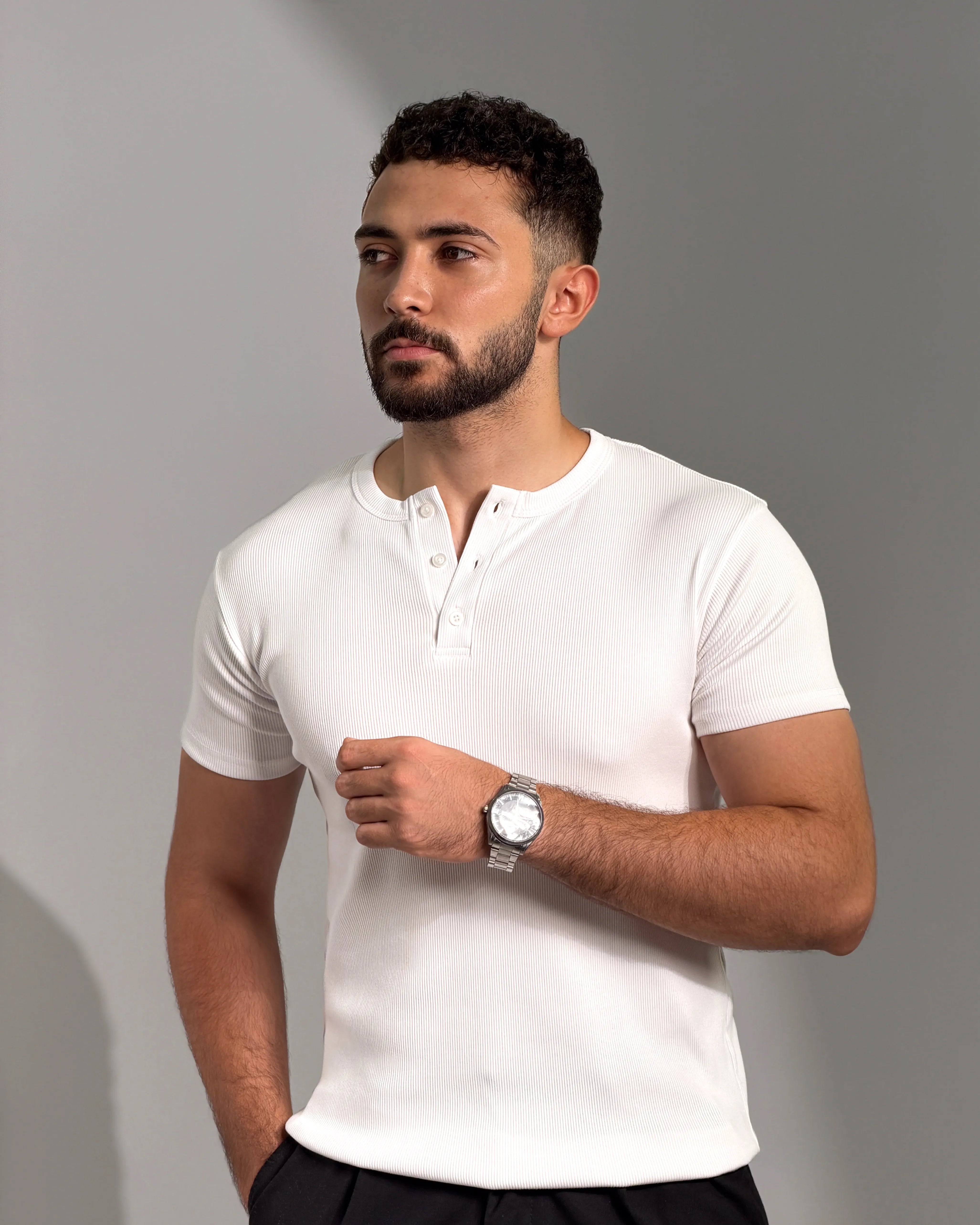 White Henley Shirt