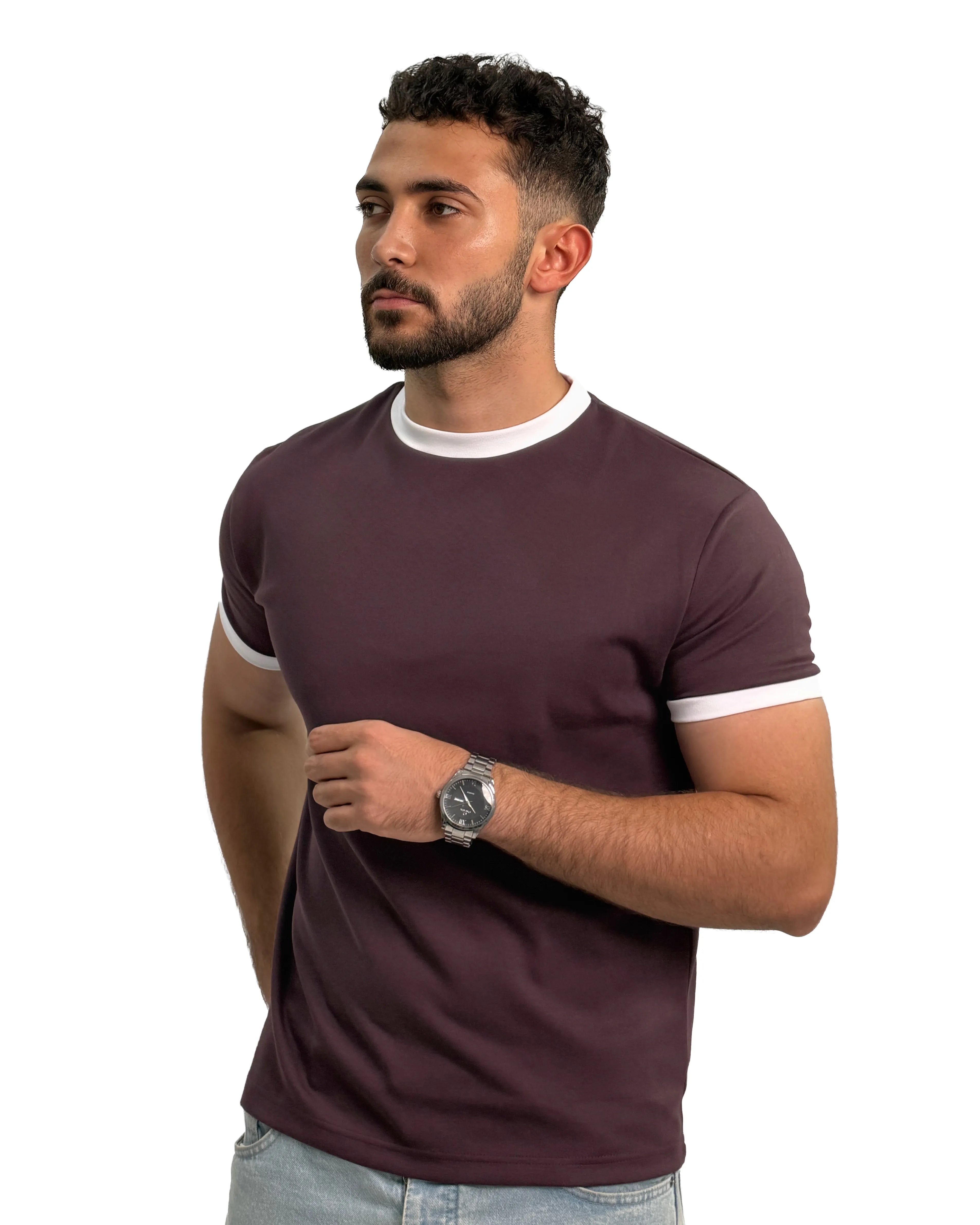 Burgundy Ringer T-Shirt