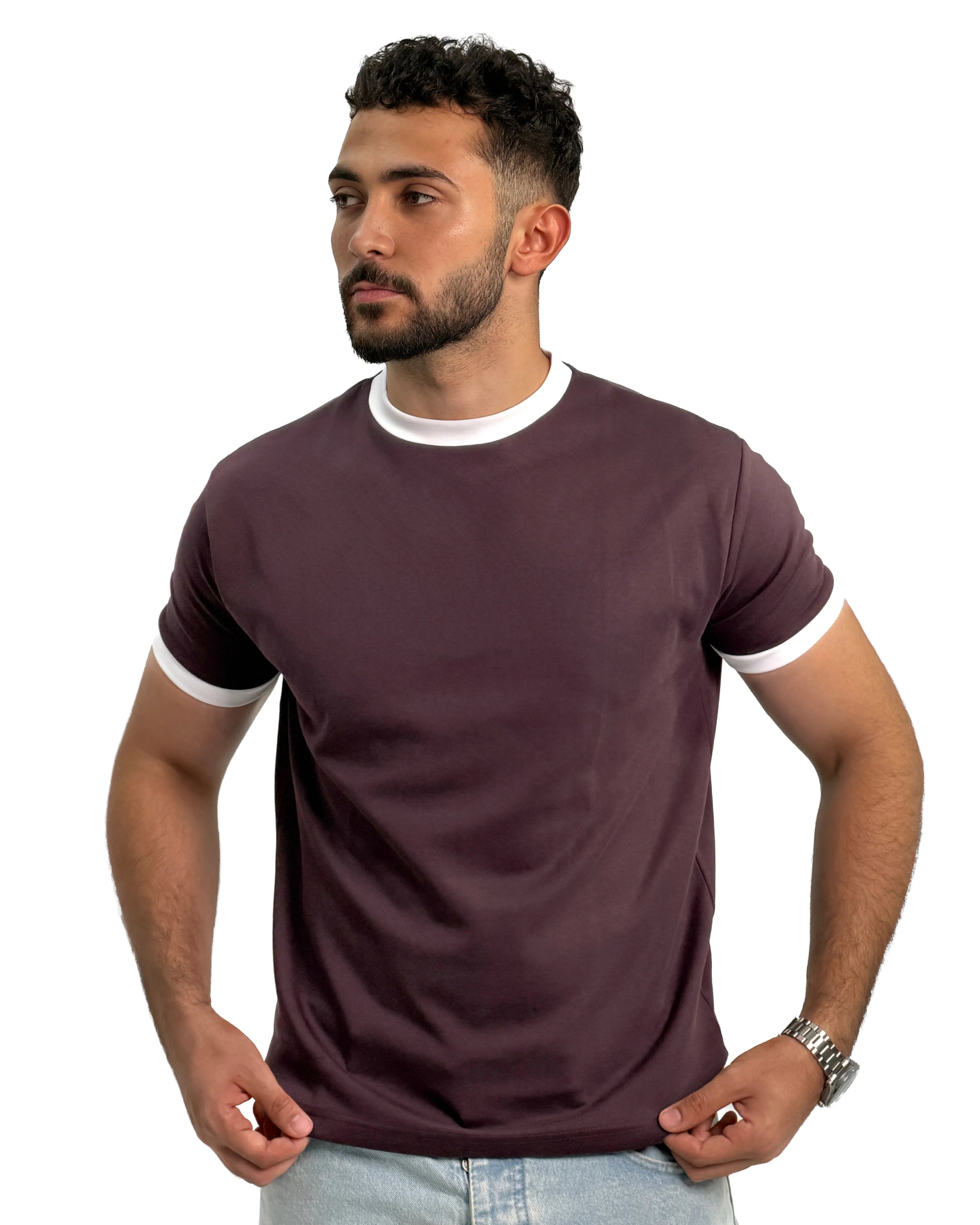 Burgundy Ringer T-Shirt
